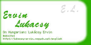 ervin lukacsy business card